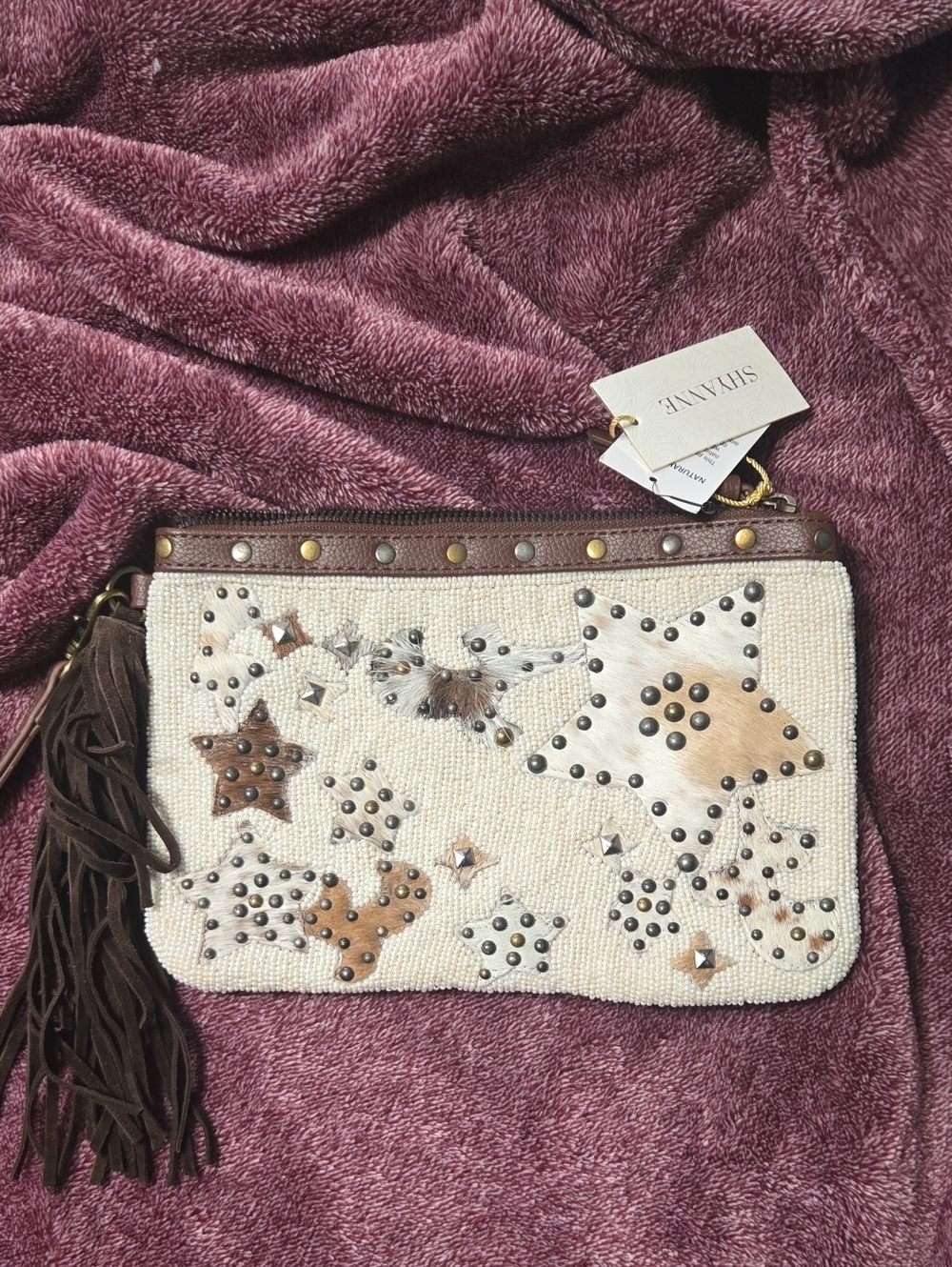 NWT Shyanne Cowhide Wristlet Clutch